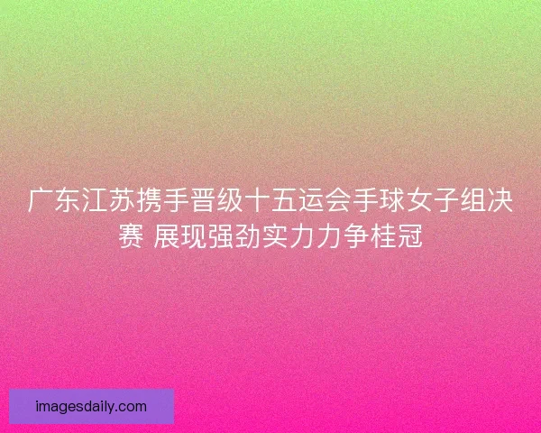 广东江苏携手晋级十五运会手球女子组决赛 展现强劲实力力争桂冠