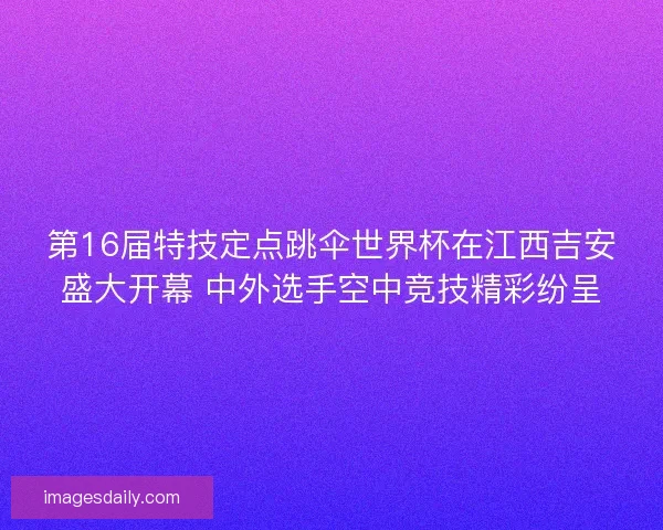 第16届特技定点跳伞世界杯在江西吉安盛大开幕 中外选手空中竞技精彩纷呈 第16届特技定点跳伞世界杯在江西吉安盛大开幕 中外选手空中竞技精彩纷呈