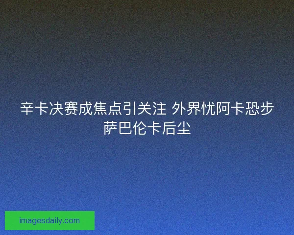 辛卡决赛成焦点引关注 外界忧阿卡恐步萨巴伦卡后尘 辛卡决赛成焦点引关注 外界忧阿卡恐步萨巴伦卡后尘
