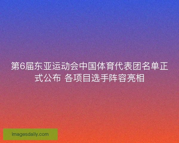 第6届东亚运动会中国体育代表团名单正式公布 各项目选手阵容亮相 第6届东亚运动会中国体育代表团名单正式公布 各项目选手阵容亮相