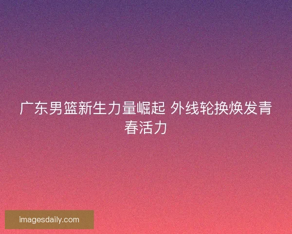 广东男篮新生力量崛起 外线轮换焕发青春活力
